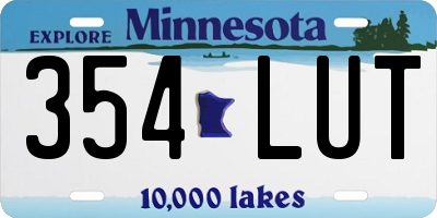 MN license plate 354LUT