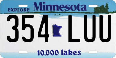 MN license plate 354LUU
