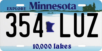 MN license plate 354LUZ
