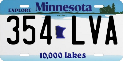 MN license plate 354LVA