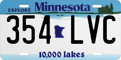 MN license plate 354LVC