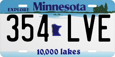 MN license plate 354LVE