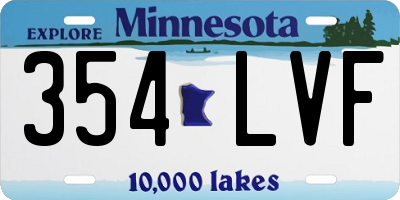 MN license plate 354LVF
