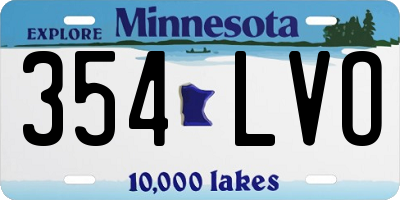 MN license plate 354LVO