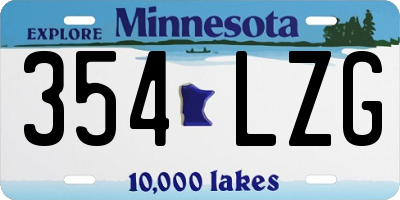 MN license plate 354LZG