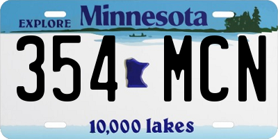 MN license plate 354MCN
