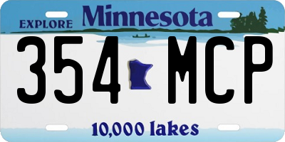 MN license plate 354MCP