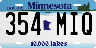 MN license plate 354MIQ