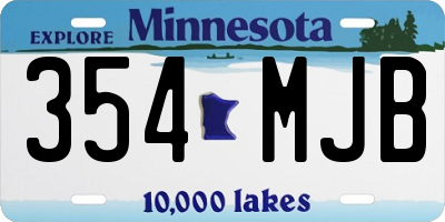 MN license plate 354MJB