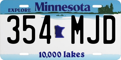 MN license plate 354MJD