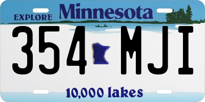 MN license plate 354MJI