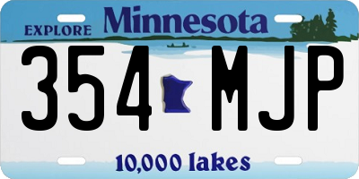 MN license plate 354MJP