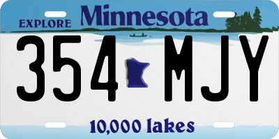 MN license plate 354MJY