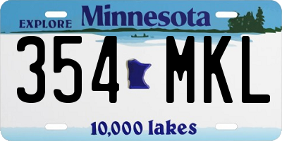 MN license plate 354MKL