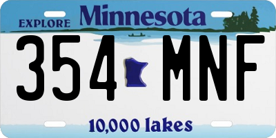 MN license plate 354MNF