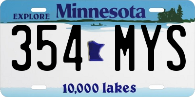 MN license plate 354MYS