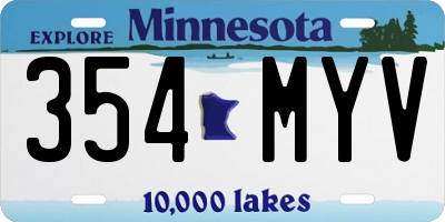 MN license plate 354MYV