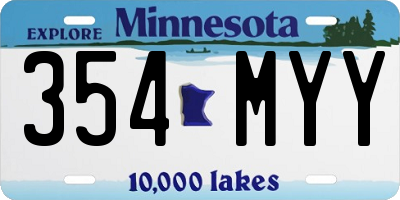 MN license plate 354MYY