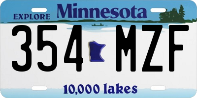 MN license plate 354MZF