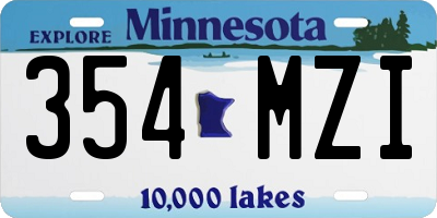 MN license plate 354MZI