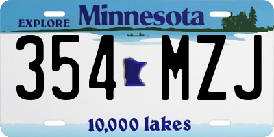 MN license plate 354MZJ