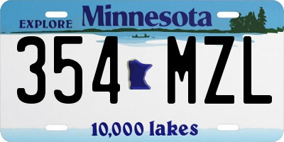 MN license plate 354MZL