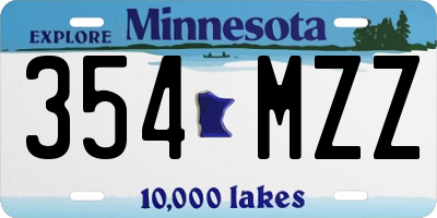 MN license plate 354MZZ