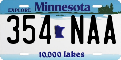 MN license plate 354NAA
