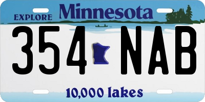 MN license plate 354NAB