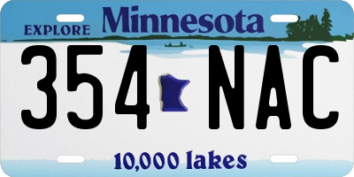 MN license plate 354NAC