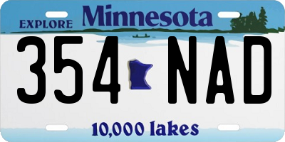 MN license plate 354NAD