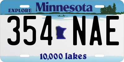 MN license plate 354NAE