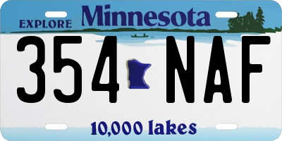 MN license plate 354NAF