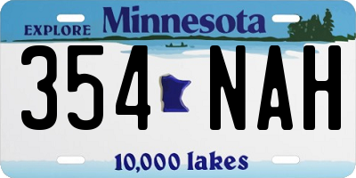 MN license plate 354NAH