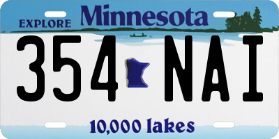 MN license plate 354NAI