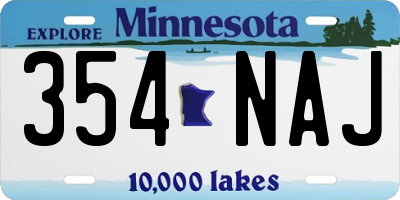 MN license plate 354NAJ