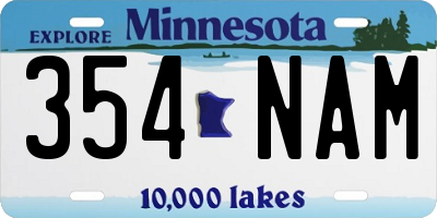 MN license plate 354NAM