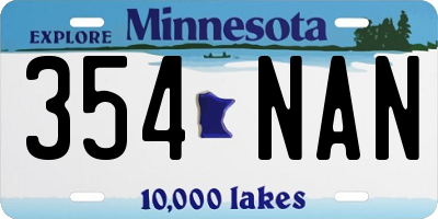 MN license plate 354NAN