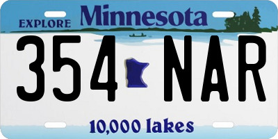 MN license plate 354NAR