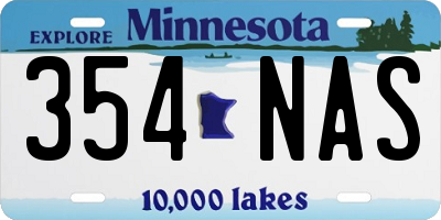 MN license plate 354NAS