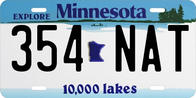 MN license plate 354NAT