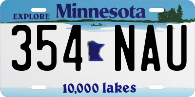 MN license plate 354NAU