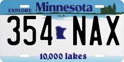 MN license plate 354NAX