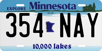MN license plate 354NAY
