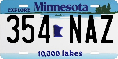 MN license plate 354NAZ