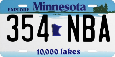 MN license plate 354NBA