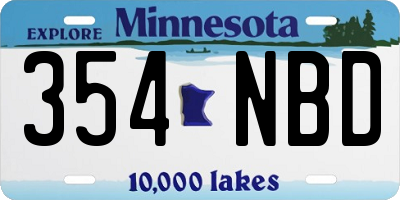 MN license plate 354NBD
