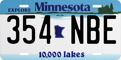 MN license plate 354NBE