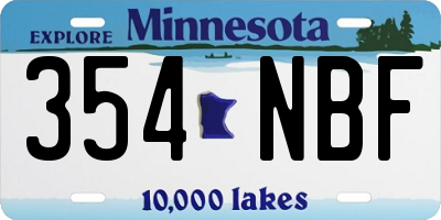 MN license plate 354NBF