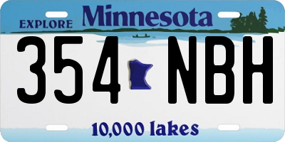 MN license plate 354NBH